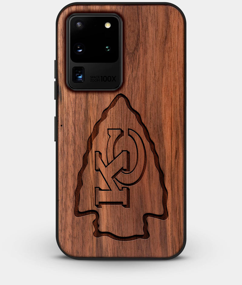 Best Custom Engraved Walnut Wood Kansas City Chiefs Galaxy S20 Ultra Case - Engraved In Nature