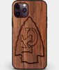 Custom Carved Wood Kansas City Chiefs iPhone 11 Pro Max Case | Personalized Walnut Wood Kansas City Chiefs Cover, Birthday Gift, Gifts For Him, Monogrammed Gift For Fan | by Engraved In Nature