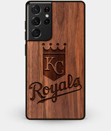 Best Walnut Wood Kansas City Royals Galaxy S21 Ultra Case - Custom Engraved Cover - Engraved In Nature