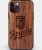 Custom Carved Wood Kansas City Royals iPhone 11 Pro Max Case | Personalized Walnut Wood Kansas City Royals Cover, Birthday Gift, Gifts For Him, Monogrammed Gift For Fan | by Engraved In Nature