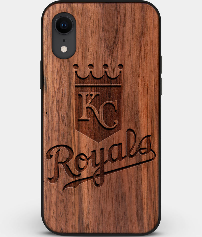 Custom Carved Wood Kansas City Royals iPhone XR Case | Personalized Walnut Wood Kansas City Royals Cover, Birthday Gift, Gifts For Him, Monogrammed Gift For Fan | by Engraved In Nature