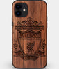 Custom Carved Wood Liverpool F.C. iPhone 12 Case | Personalized Walnut Wood Liverpool F.C. Cover, Birthday Gift, Gifts For Him, Monogrammed Gift For Fan | by Engraved In Nature