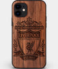 Custom Carved Wood Liverpool F.C. iPhone 12 Mini Case | Personalized Walnut Wood Liverpool F.C. Cover, Birthday Gift, Gifts For Him, Monogrammed Gift For Fan | by Engraved In Nature
