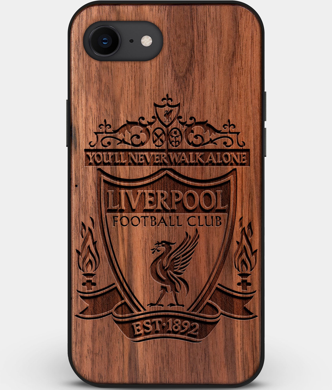 Best Custom Engraved Walnut Wood Liverpool F.C. iPhone SE Case - Engraved In Nature