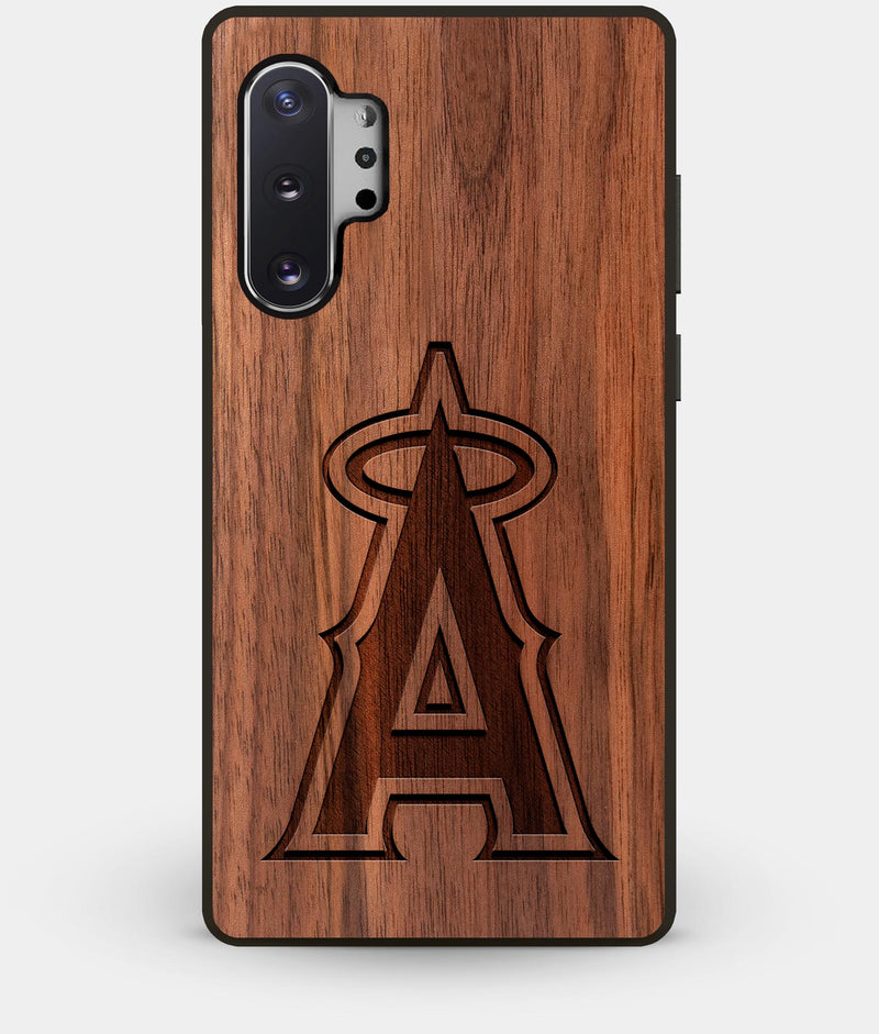 Best Custom Engraved Walnut Wood Los Angeles Angels Note 10 Plus Case - Engraved In Nature