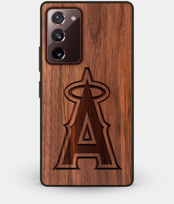 Best Custom Engraved Walnut Wood Los Angeles Angels Note 20 Case - Engraved In Nature