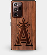 Best Custom Engraved Walnut Wood Los Angeles Angels Note 20 Ultra Case - Engraved In Nature