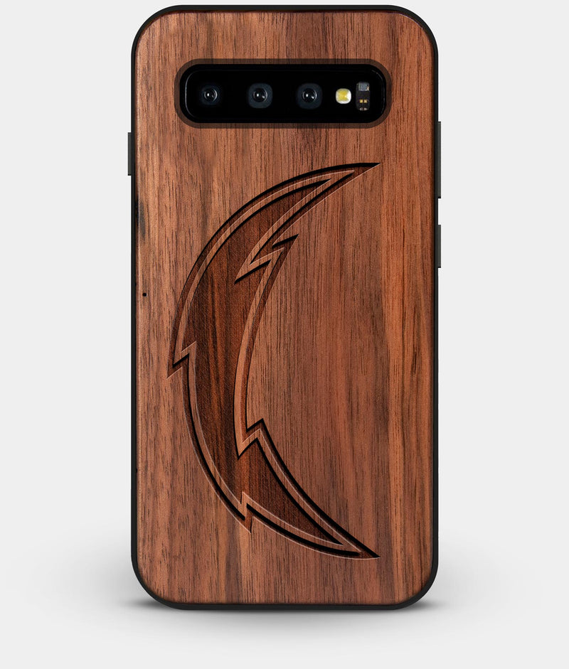 Best Custom Engraved Walnut Wood Los Angeles Chargers Galaxy S10 Case - Engraved In Nature