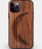 Custom Carved Wood Los Angeles Chargers iPhone 12 Pro Max Case | Personalized Walnut Wood Los Angeles Chargers Cover, Birthday Gift, Gifts For Him, Monogrammed Gift For Fan | by Engraved In Nature