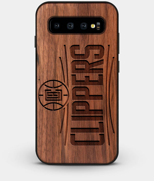 Best Custom Engraved Walnut Wood Los Angeles Clippers Galaxy S10 Case - Engraved In Nature