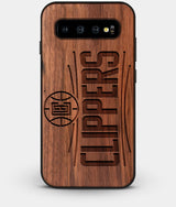 Best Custom Engraved Walnut Wood Los Angeles Clippers Galaxy S10 Plus Case - Engraved In Nature