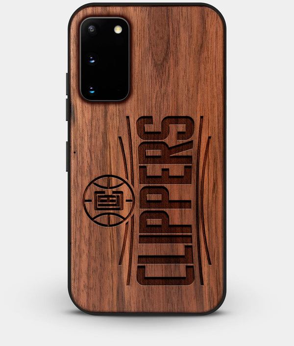 Best Walnut Wood Los Angeles Clippers Galaxy S20 FE Case - Custom Engraved Cover - Engraved In Nature