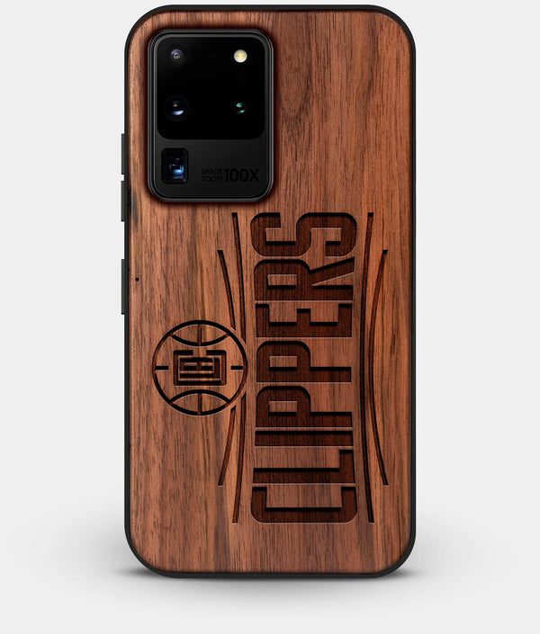 Best Custom Engraved Walnut Wood Los Angeles Clippers Galaxy S20 Ultra Case - Engraved In Nature