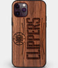 Custom Carved Wood Los Angeles Clippers iPhone 11 Pro Case | Personalized Walnut Wood Los Angeles Clippers Cover, Birthday Gift, Gifts For Him, Monogrammed Gift For Fan | by Engraved In Nature