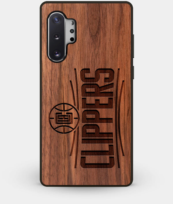 Best Custom Engraved Walnut Wood Los Angeles Clippers Note 10 Plus Case - Engraved In Nature