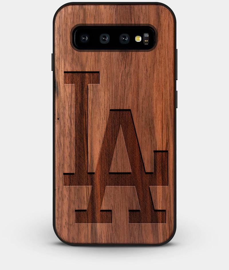 Best Custom Engraved Walnut Wood Los Angeles Dodgers Galaxy S10 Case Classic - Engraved In Nature