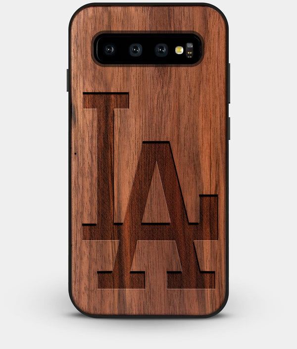Best Custom Engraved Walnut Wood Los Angeles Dodgers Galaxy S10 Plus Case Classic - Engraved In Nature