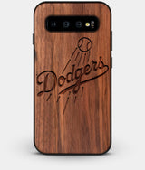 Best Custom Engraved Walnut Wood Los Angeles Dodgers Galaxy S10 Plus Case - Engraved In Nature