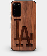 Best Custom Engraved Walnut Wood Los Angeles Dodgers Galaxy S20 Case Classic - Engraved In Nature