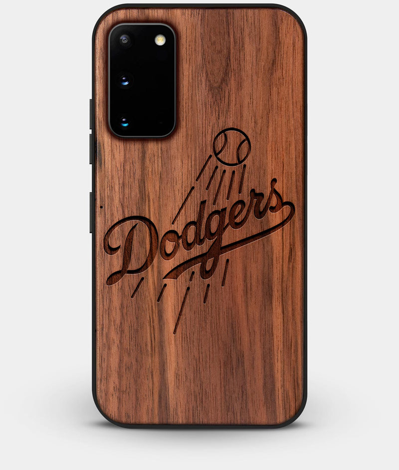 Best Custom Engraved Walnut Wood Los Angeles Dodgers Galaxy S20 Case - Engraved In Nature