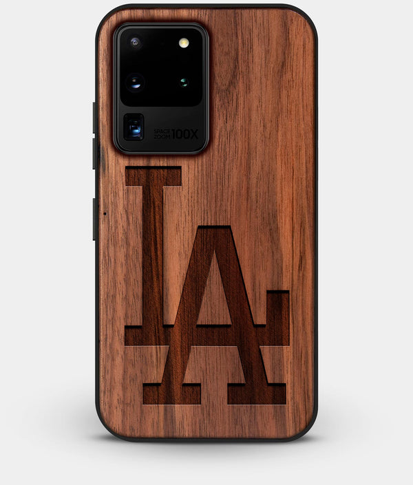 Best Custom Engraved Walnut Wood Los Angeles Dodgers Galaxy S20 Ultra Case Classic - Engraved In Nature