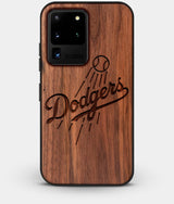 Best Custom Engraved Walnut Wood Los Angeles Dodgers Galaxy S20 Ultra Case - Engraved In Nature