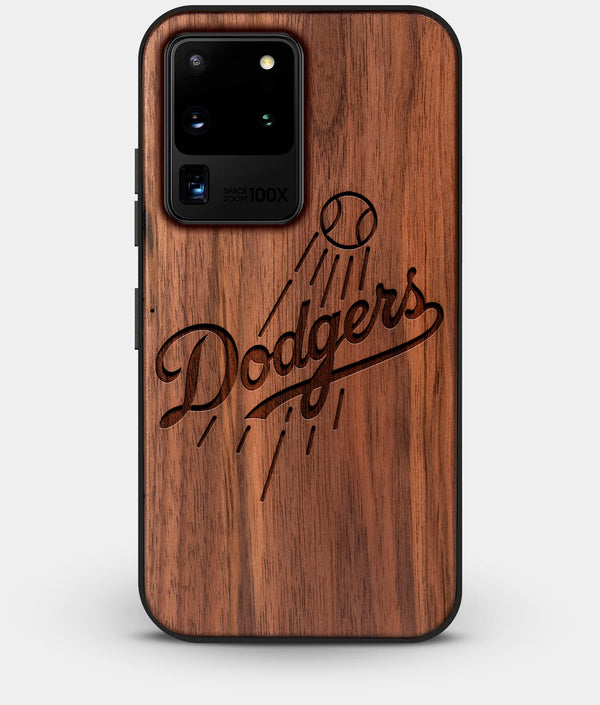 Best Custom Engraved Walnut Wood Los Angeles Dodgers Galaxy S20 Ultra Case - Engraved In Nature