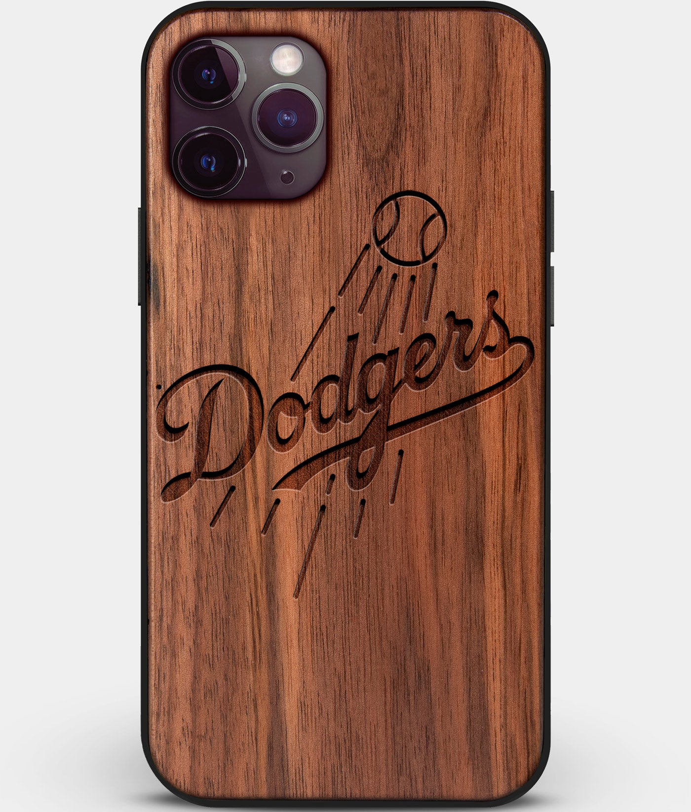 Custom Carved Wood Los Angeles Dodgers iPhone 11 Pro Max Case | Personalized Walnut Wood Los Angeles Dodgers Cover, Birthday Gift, Gifts For Him, Monogrammed Gift For Fan | by Engraved In Nature