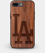 Best Custom Engraved Walnut Wood Los Angeles Dodgers iPhone 8 Plus Case Classic - Engraved In Nature