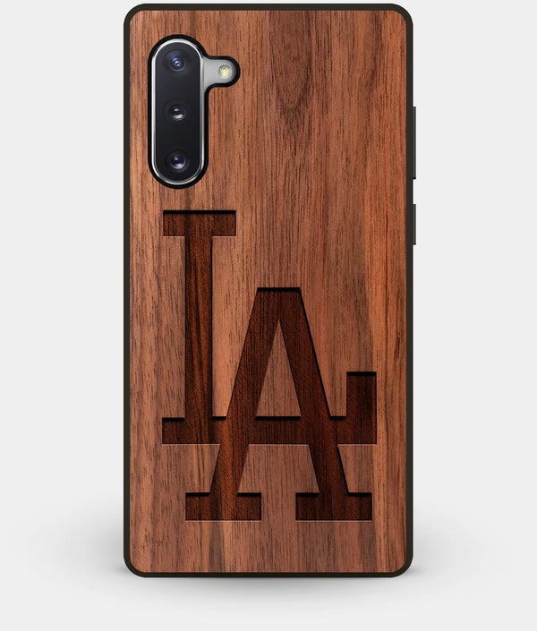 Best Custom Engraved Walnut Wood Los Angeles Dodgers Note 10 Case Classic - Engraved In Nature