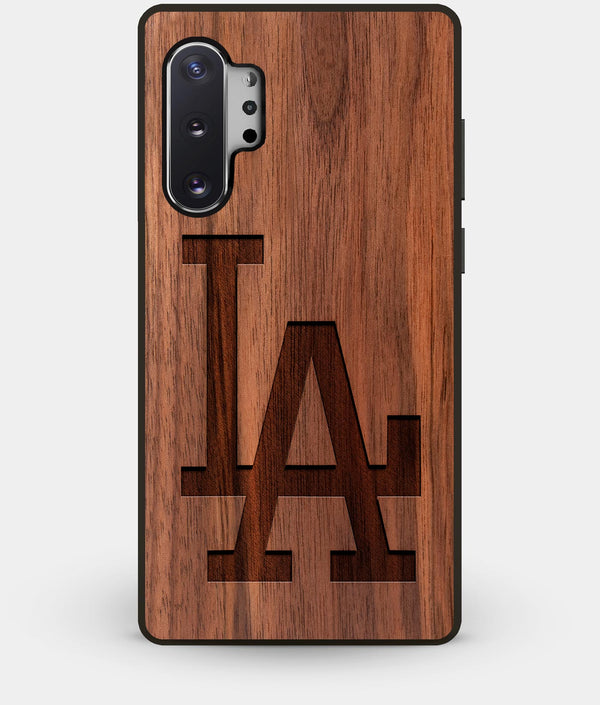 Best Custom Engraved Walnut Wood Los Angeles Dodgers Note 10 Plus Case Classic - Engraved In Nature