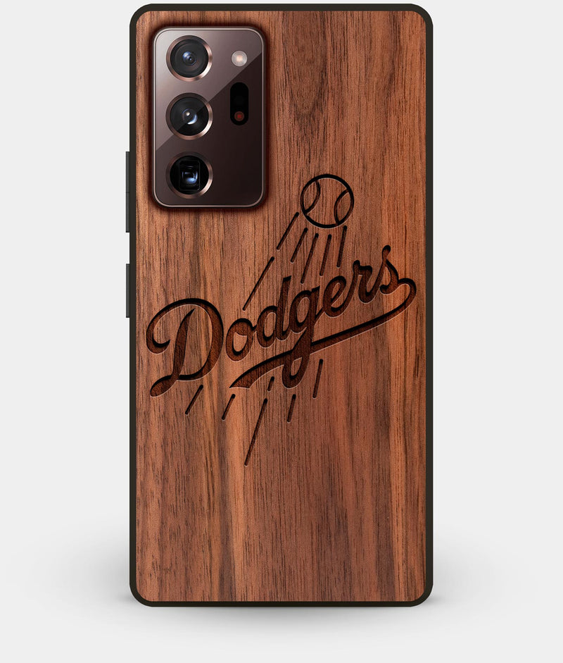 Best Custom Engraved Walnut Wood Los Angeles Dodgers Note 20 Ultra Case - Engraved In Nature