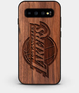 Best Custom Engraved Walnut Wood Los Angeles Lakers Galaxy S10 Case - Engraved In Nature