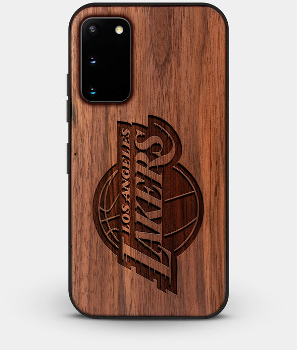 Best Custom Engraved Walnut Wood Los Angeles Lakers Galaxy S20 Case - Engraved In Nature
