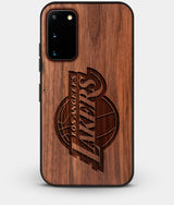 Best Walnut Wood Los Angeles Lakers Galaxy S20 FE Case - Custom Engraved Cover - Engraved In Nature