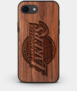 Best Custom Engraved Walnut Wood Los Angeles Lakers iPhone 8 Case - Engraved In Nature
