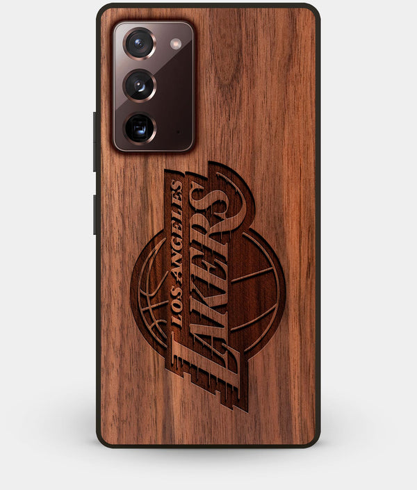 Best Custom Engraved Walnut Wood Los Angeles Lakers Note 20 Case - Engraved In Nature