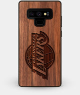 Best Custom Engraved Walnut Wood Los Angeles Lakers Note 9 Case - Engraved In Nature