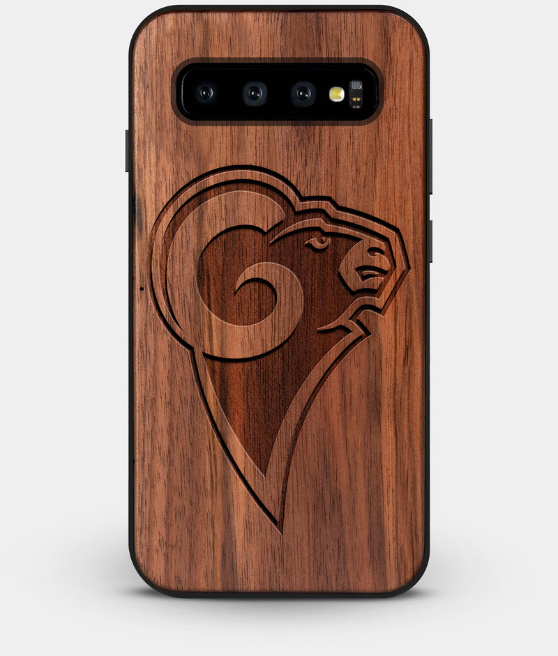 Best Custom Engraved Walnut Wood Los Angeles Rams Galaxy S10 Case - Engraved In Nature