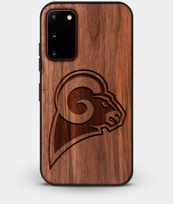 Best Custom Engraved Walnut Wood Los Angeles Rams Galaxy S20 Case - Engraved In Nature