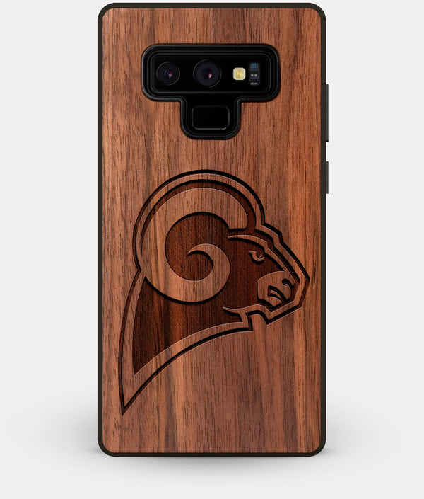 Best Custom Engraved Walnut Wood Los Angeles Rams Note 9 Case - Engraved In Nature
