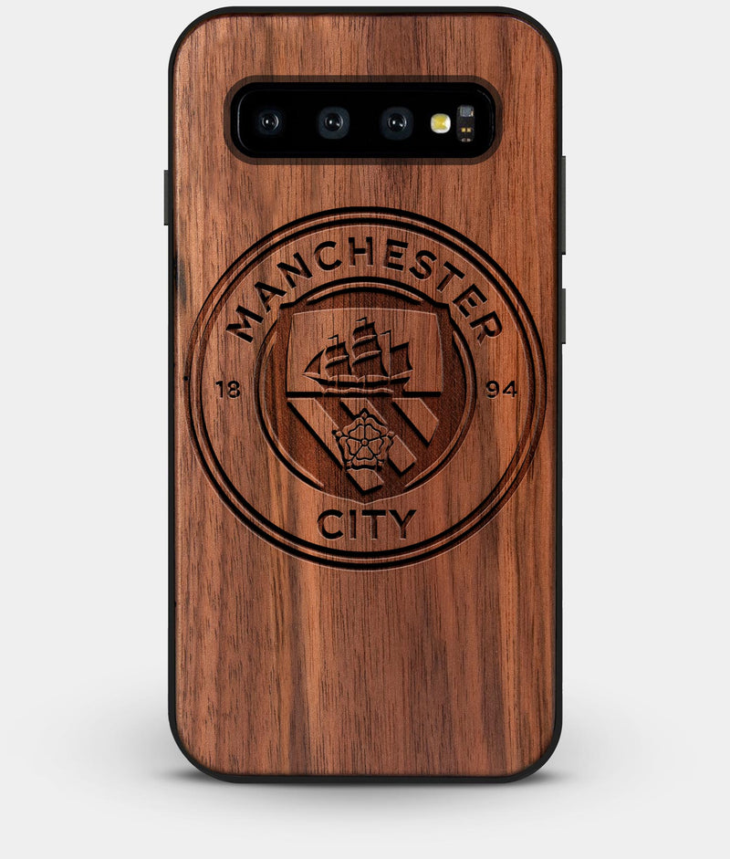 Best Custom Engraved Walnut Wood Manchester City F.C. Galaxy S10 Case - Engraved In Nature