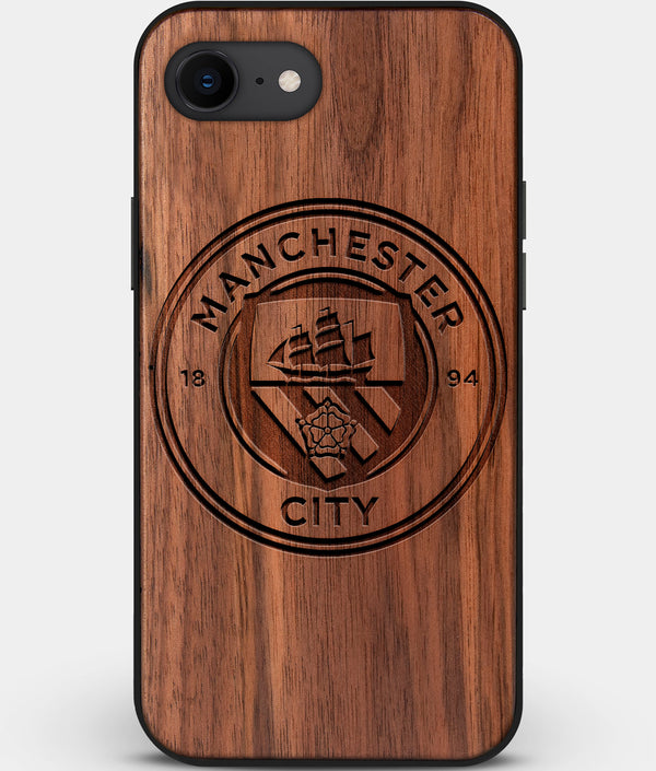 Best Custom Engraved Walnut Wood Manchester City F.C. iPhone SE Case - Engraved In Nature