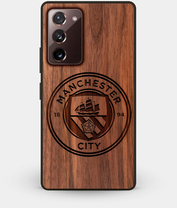 Best Custom Engraved Walnut Wood Manchester City F.C. Note 20 Case - Engraved In Nature