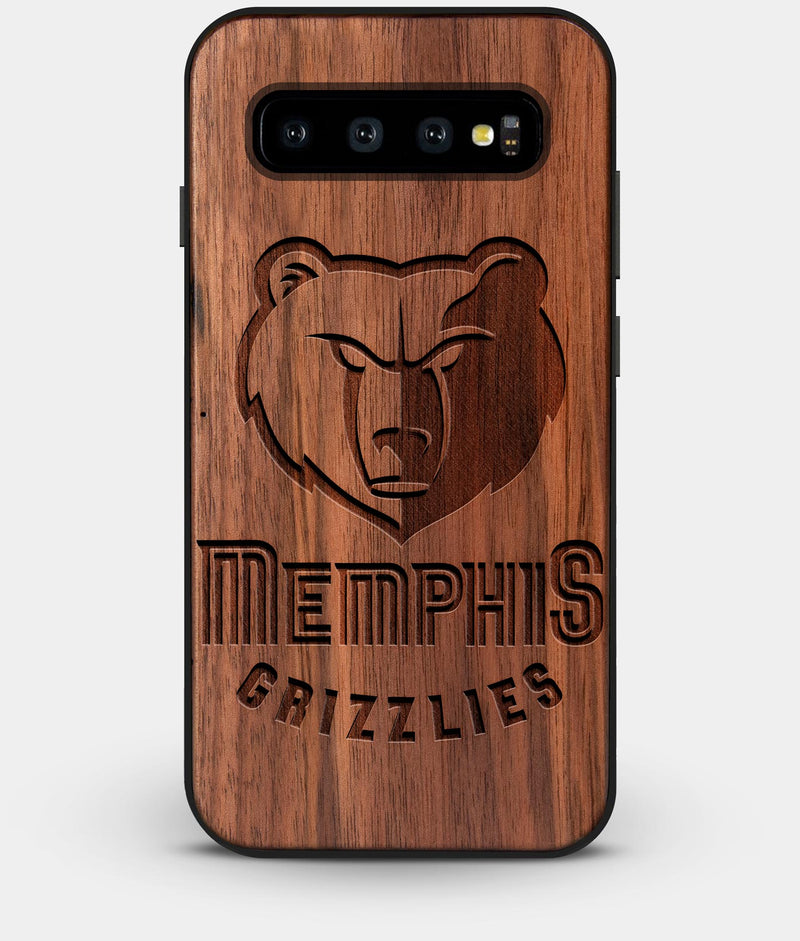 Best Custom Engraved Walnut Wood Memphis Grizzlies Galaxy S10 Plus Case - Engraved In Nature