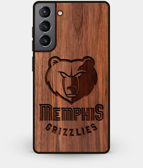 Best Walnut Wood Memphis Grizzlies Galaxy S21 Case - Custom Engraved Cover - Engraved In Nature