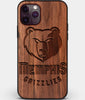 Custom Carved Wood Memphis Grizzlies iPhone 11 Pro Max Case | Personalized Walnut Wood Memphis Grizzlies Cover, Birthday Gift, Gifts For Him, Monogrammed Gift For Fan | by Engraved In Nature