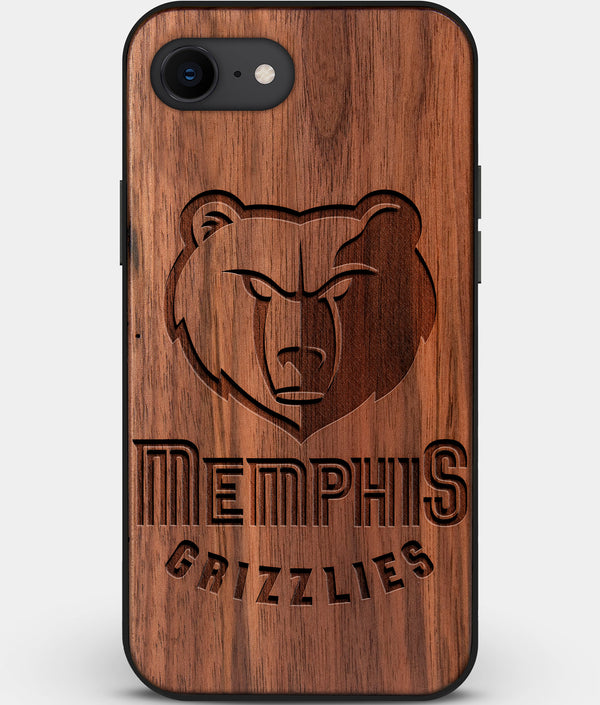 Best Custom Engraved Walnut Wood Memphis Grizzlies iPhone SE Case - Engraved In Nature