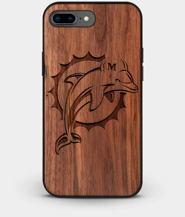 Best Custom Engraved Walnut Wood Miami Dolphins iPhone 7 Plus Case - Engraved In Nature