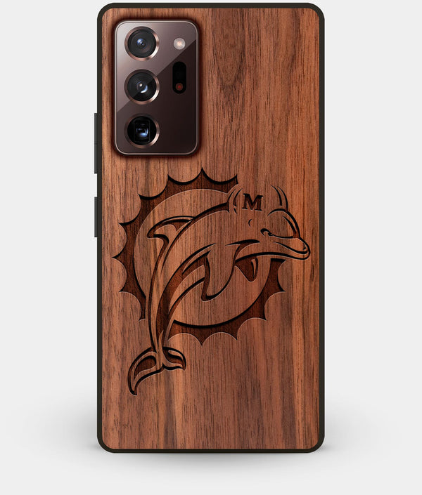 Best Custom Engraved Walnut Wood Miami Dolphins Note 20 Ultra Case - Engraved In Nature